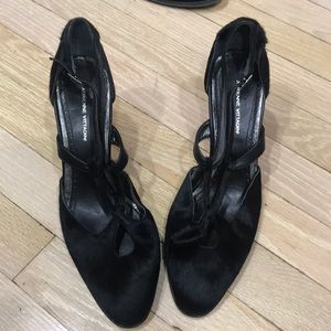 Vtg Pont Hair Strappy Heels